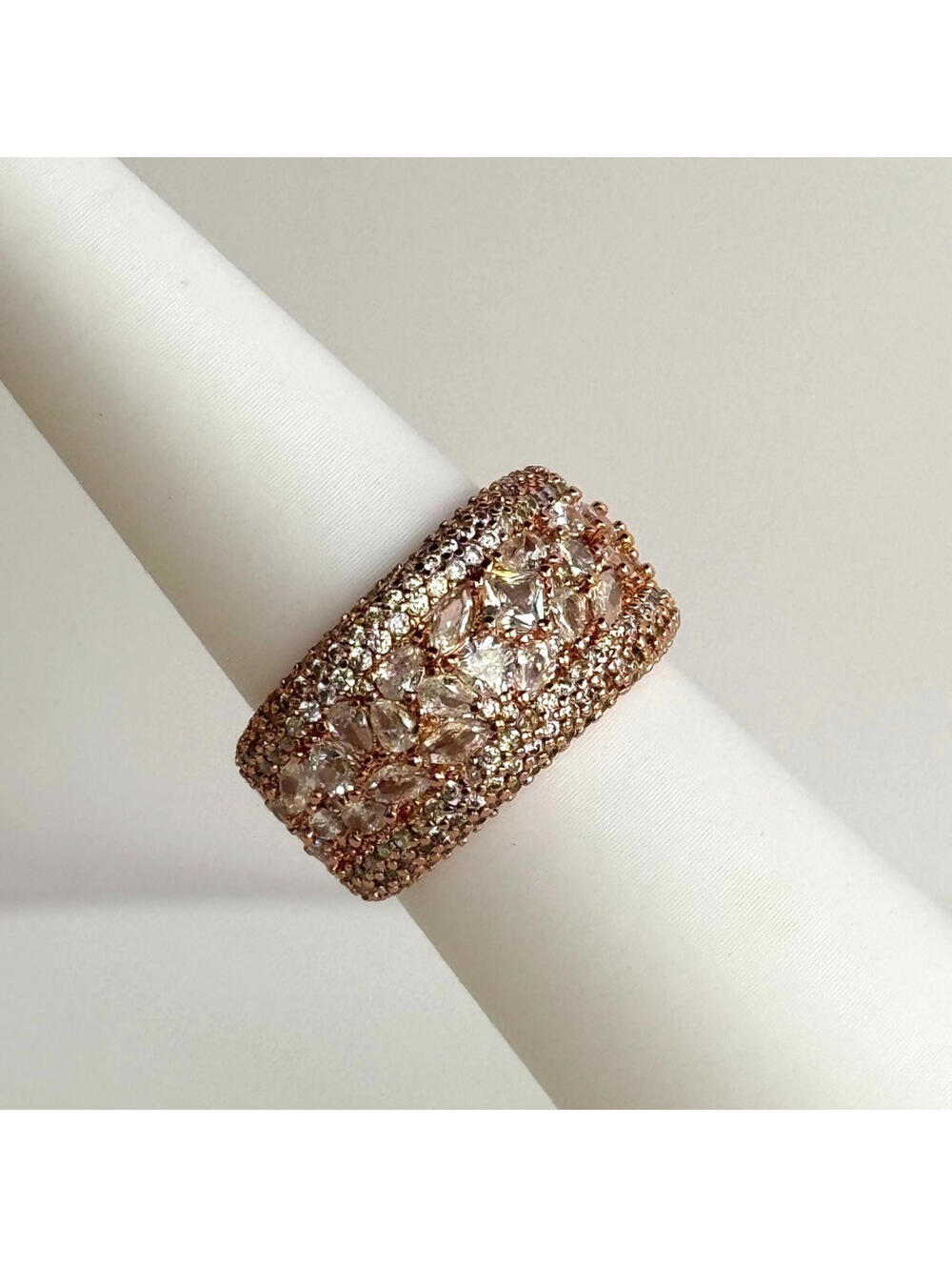 Bomb Party April Ring "She Wants To Stand Out" Size 8 Cz on Rose Gold